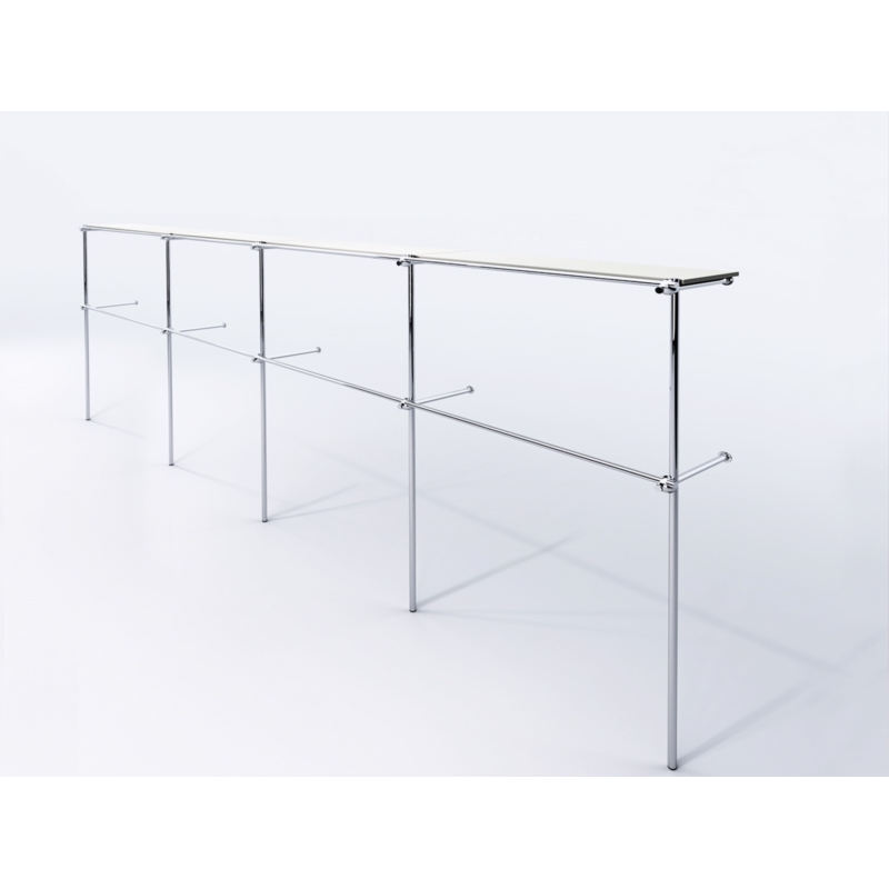 Wieszak odzieżowy stojak sklepowy podwójny chrom