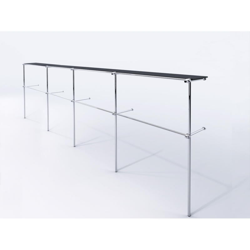 Wieszak odzieżowy stojak sklepowy podwójny chrom