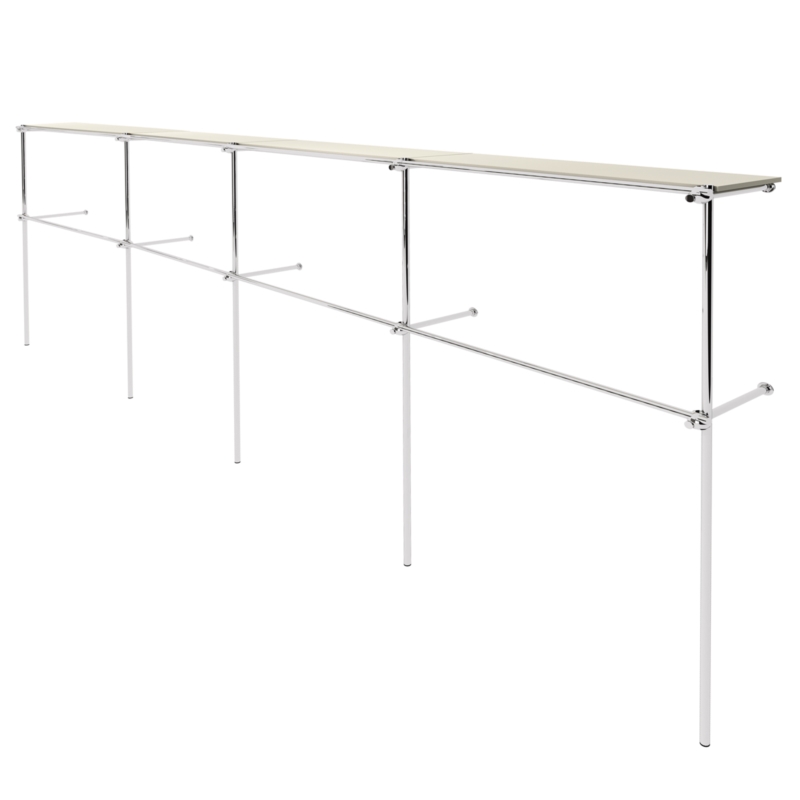 Wieszak odzieżowy stojak sklepowy podwójny chrom