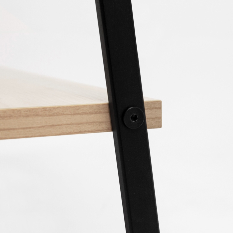 Stender czarny sklepowy na odzież z półką