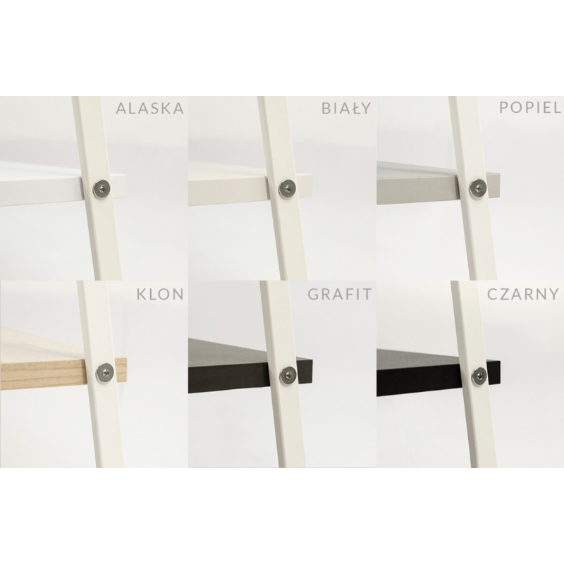 Stender czarny sklepowy na odzież z półką