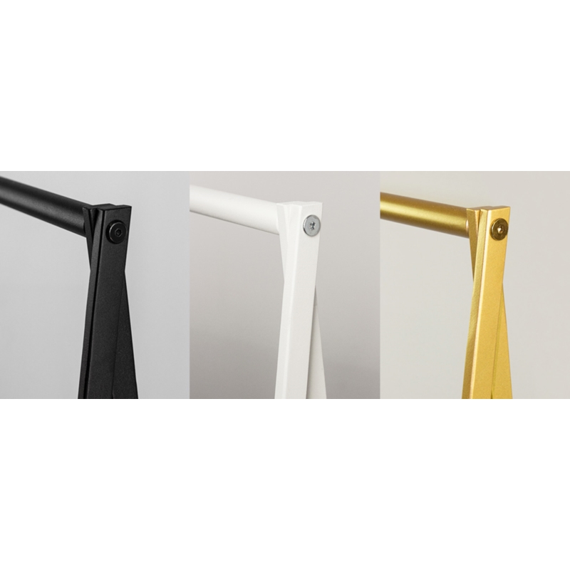 Stender biały sklepowy na odzież z półką