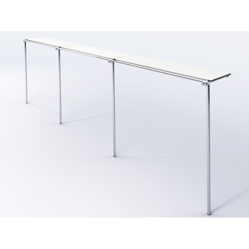 Wieszak odzieżowy, sklepowy, z półką, chrom