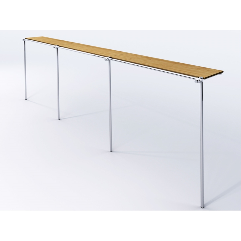 Wieszak odzieżowy, sklepowy, z półką, chrom