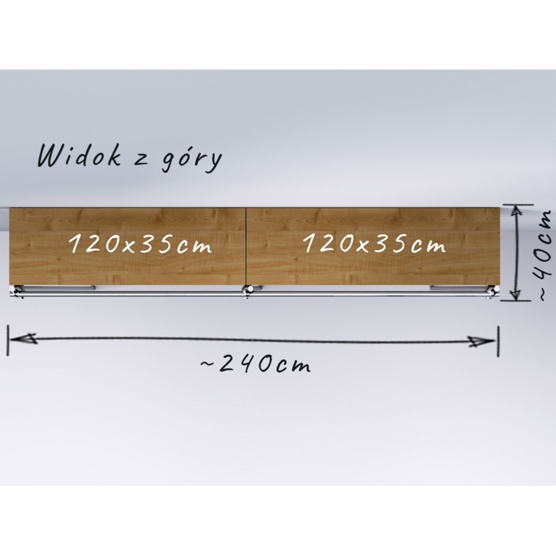Wieszak do sklepu odzieżowgo z górną półką