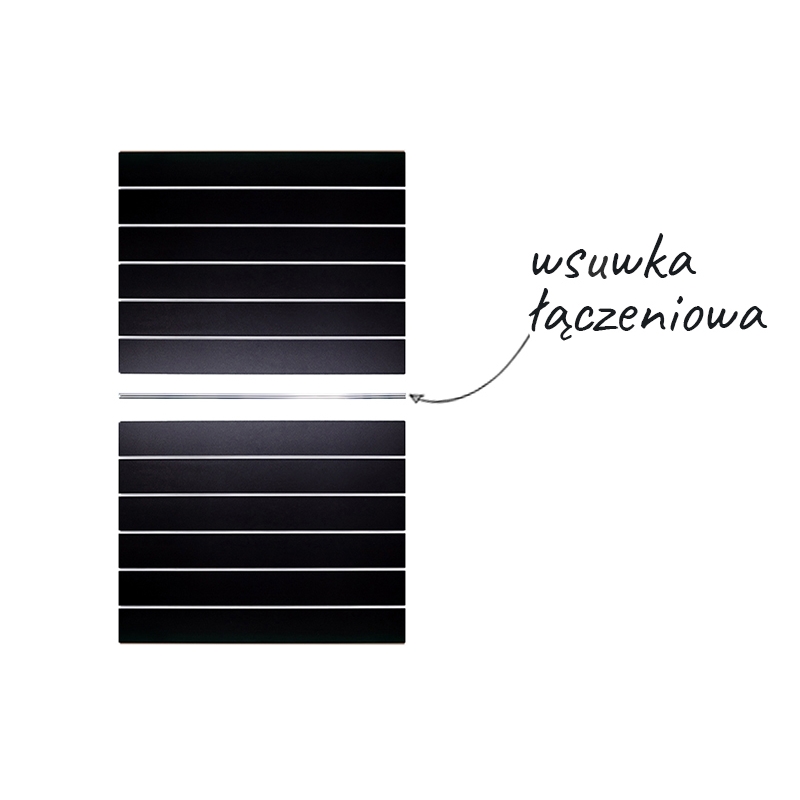 Panel Spacewall 100x180cm, Czarny, wsuwki co 10 cm