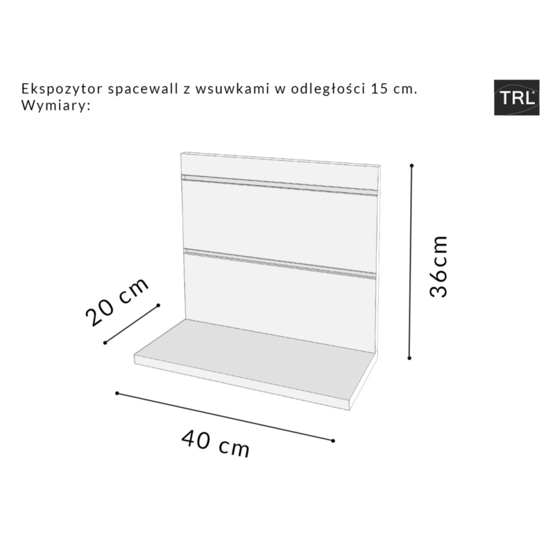 Ekspozytor biały, szerokość 40cm, Space Wall