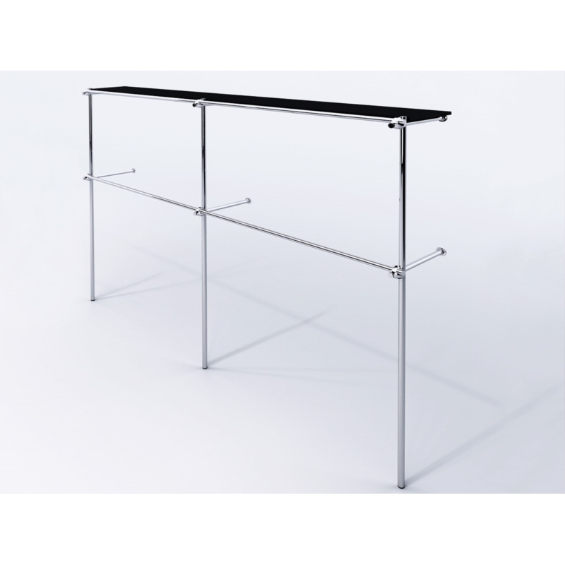 Stojak odzieżowy, sklepowy, z półką, chrom