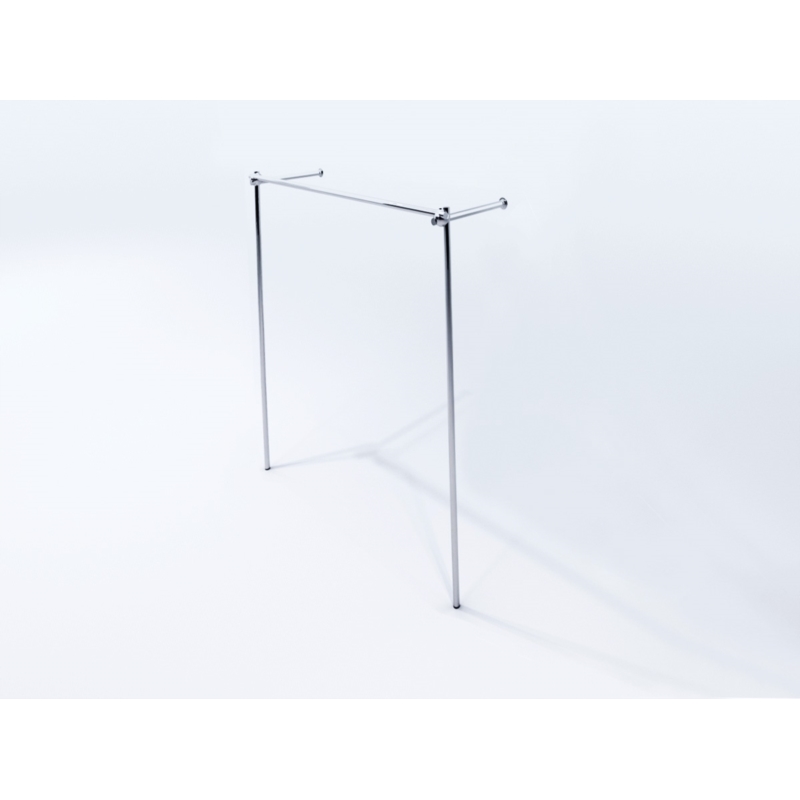 Wieszak sklepowy na odzież, z półką, chrom