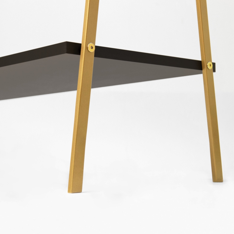 Stender złoty sklepowy na odzież z półką