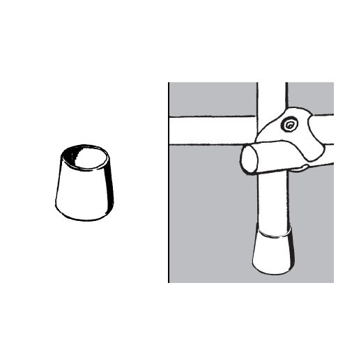 Stopka do rury fi 25mm zewnętrzna czarna 10szt