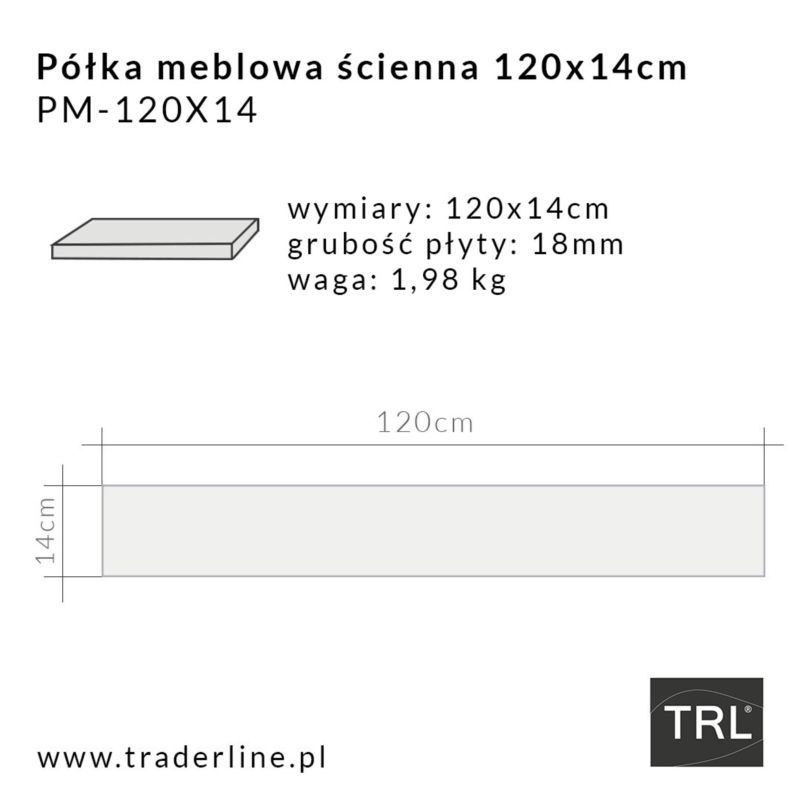 Półka meblowa ścienna czarna